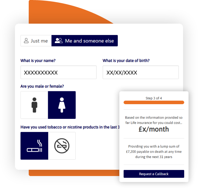 Interactive life insurance quote calculator for comparing UK insurance cover